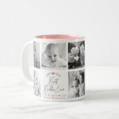 Beste Bubbie Ooit Modern Script 8 Fotocollage Tweekleurige Koffiemok (Voorkant links)