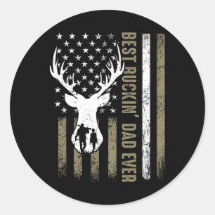 Beste Buckin 'Dad Ever Deer Jagen Vaders Day Game Ronde Sticker
