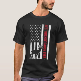 Beste Buckin Daddy Amerikaanse Vlag Buck Hunting H T-shirt