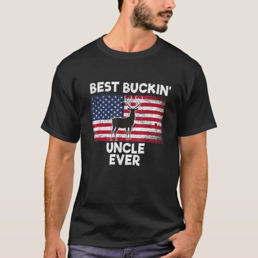 Beste Buckin Uncle Ever Deer Hunting ontwerp Ameri T-shirt (Voorkant)