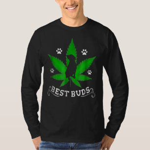 Beste Buds Grappige Pitbull Weed Dog T-shirt