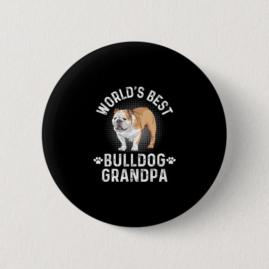 Beste Bulldog Opa - Hond Opa Ronde Button 5,7 Cm (Voorkant)
