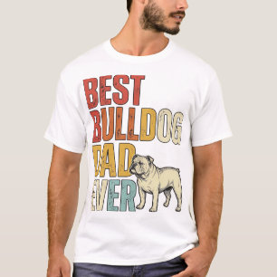 Beste Bulldog Papa Ooit Vintage Gravure Shirt Ontw