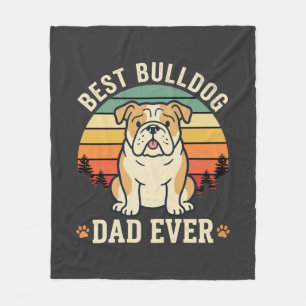 Beste Bulldog Vader Ooit Retro Vector Fleece Deken