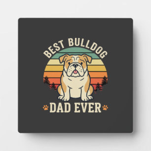 Beste Bulldog Vader Ooit Retro Vector Fotoplaat