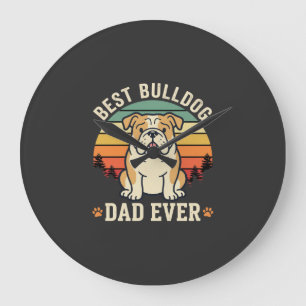 Beste Bulldog Vader Ooit Retro Vector Grote Klok