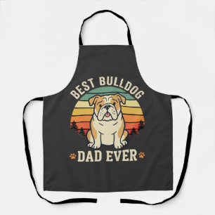 Beste Bulldog Vader Ooit Retro Vector Schort