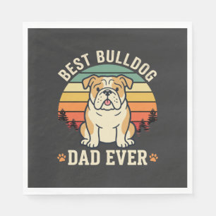 Beste Bulldog Vader Ooit Retro Vector Servet