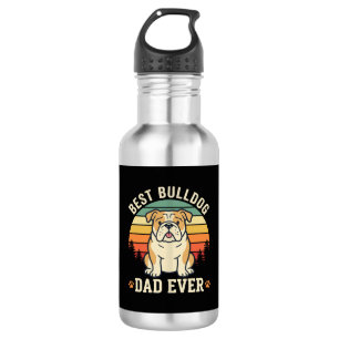 Beste Bulldog Vader Ooit Retro Vector Waterfles