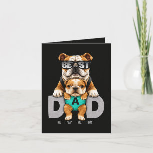 Beste Bulldog Vader Ooit – Schattige Bulldog Vader Feestdagen Kaart