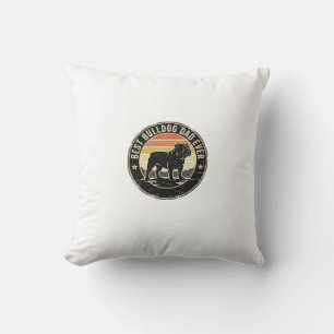 Beste Bulldog Vader Ooit Vintage Hond Liefhebber S Kussen