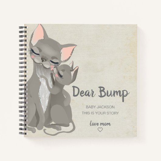 Beste Bump Kitten Keepomwille Pregnancy Journal Notitieboek (Voorkant)