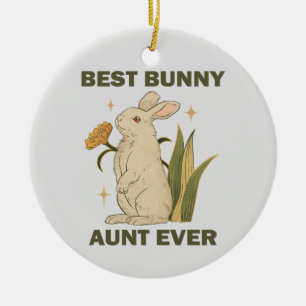 Beste Bunny Tante Ooit Schattige Kawaii Familie Fe Keramisch Ornament