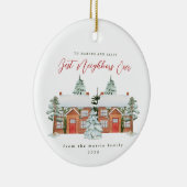 Beste buren ooit geïllustreerd Kerstmis Keramisch Ornament (Rechts)