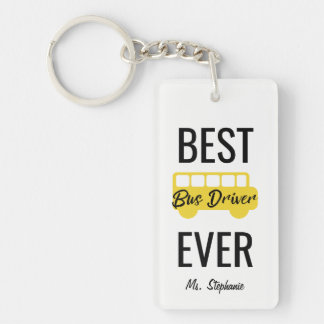 Beste busdriver ooit - Gepersonaliseerd geel zwart Sleutelhanger