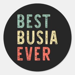 Beste Busia Ooit Familie Grappige Retro Ronde Sticker
