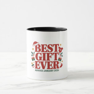 Beste cadeau arriveert in januari 2026 Kerstkoppel Mok