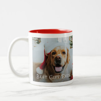 Beste cadeau ooit huisdier hond foto cadeau tweekleurige koffiemok
