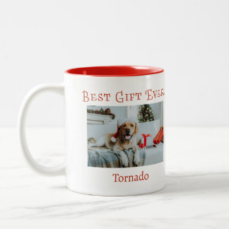Beste cadeau ooit huisdier hond foto cadeau tweekleurige koffiemok