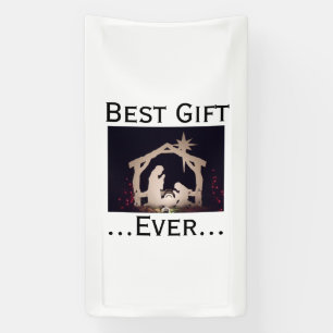 Beste cadeau ooit kerststal verhaal spandoek