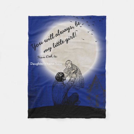 Beste cadeau van vader op dochter fleece deken (Voorkant)