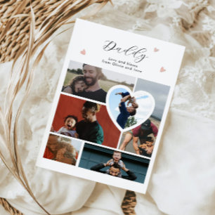 Beste cadeau voor vader 6 foto collage liefde ansi briefkaart