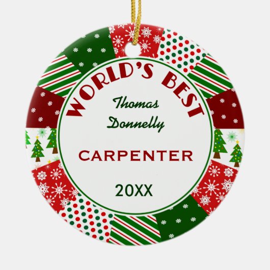 BESTE CARPENTER of elke beroepsbezigheid Keramisch Ornament (Voorkant)