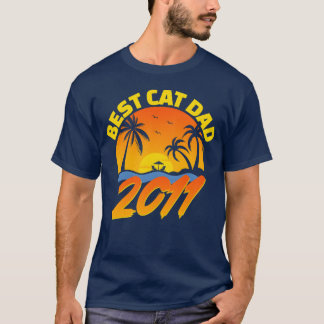 Beste Cat Dad 2011 Vaderdag geschenken grappig T-shirt