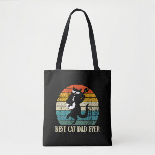 BESTE CAT DAD OOIT RETRO DRAAGTAS