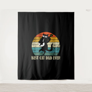 BESTE CAT DAD OOIT RETRO WANDKLEED
