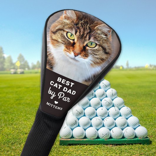 Beste CAT-DAD op basis van Par Custom Pet-foto op Golfheadcover