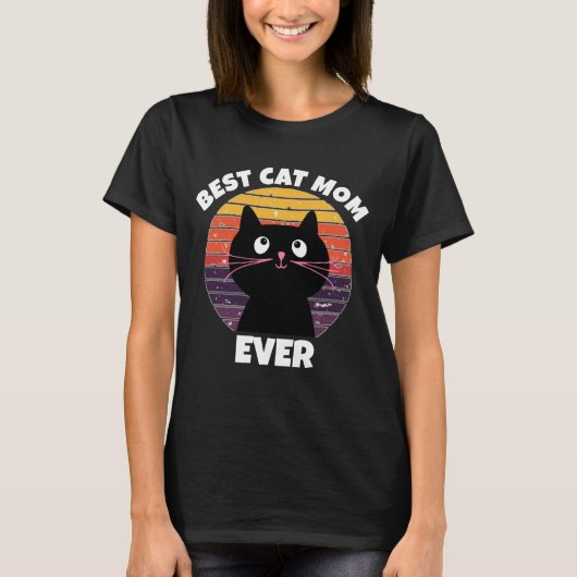 BESTE CAT MAM OOIT  RETRO CIRCLE T-Shirts (Voorkant)