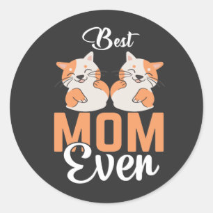 BESTE CAT MOM OODIE RONDE STICKER