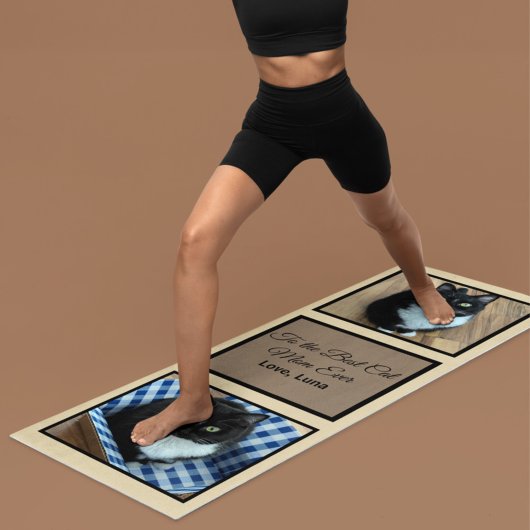 Beste Cat Mom ooit aangepaste foto's en tekst Yogamat