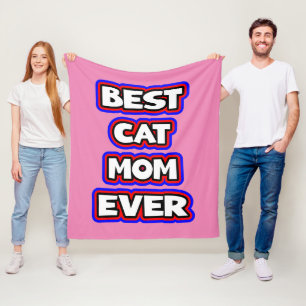 Beste Cat Mom ooit typografie Fleece Deken