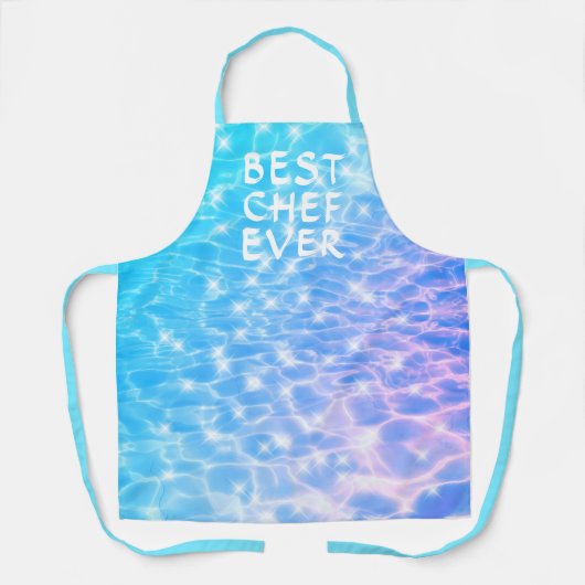Beste Chef Ever water textuur water rimpelt modern Schort (Voorkant)