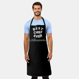 Beste Chef ooit elegant zwarte witte benaming Mode Schort