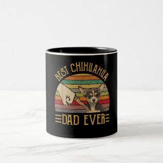beste Chihuahua Dad Ever Sunset Tweekleurige Koffiemok