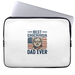 Beste Chihuahua-vader ooit Patriottisch ontwerp vo Laptop Sleeve