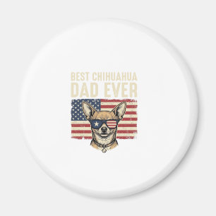 Beste Chihuahua-vader ooit Retro patriottische hon Magneet
