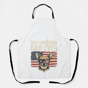 Beste Chihuahua-vader ooit Retro patriottische hon Schort