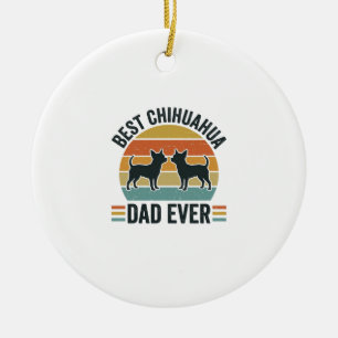Beste Chihuahua Vader Ooit Vintage Hond Liefhebber Keramisch Ornament