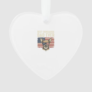 Beste Chihuahua-vader ooit vintage patriottische h Ornament
