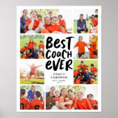 Beste coach Echt Acht Fotocollage Coach Gift Poster (Voorkant)