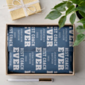 Beste coach Elke naam Jaar Wit Blauw Tissuepapier (Geschenk)