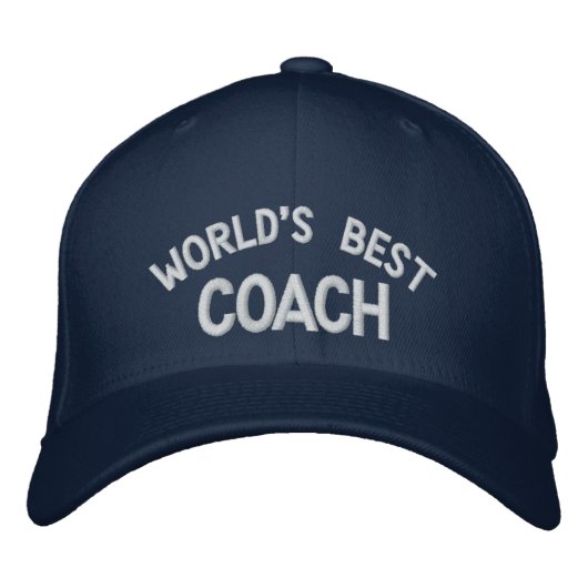 Beste coach geborduurd Pet ter wereld (Voorkant)