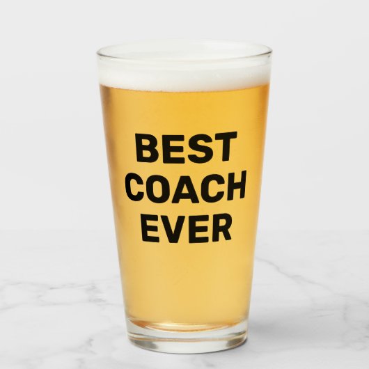 beste coach Oog bier glas (Voorkant gevuld)
