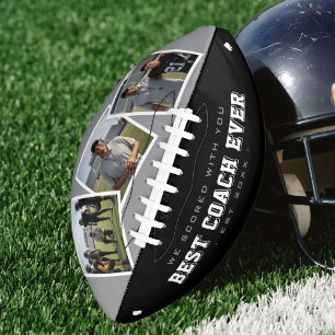 Beste Coach Ooit Foto Grijs & Zwart American Football