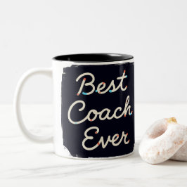 Beste coach ooit gepersonaliseerde waardering tweekleurige koffiemok
