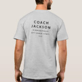 Beste coach ooit modern zwart sportteam t-shirt (Achterkant)